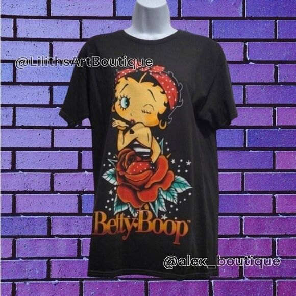 Betty Boop Kiss Graphic Tee (L024) | Official Cartoon T-Shirt S/M - Picture 3 of 5